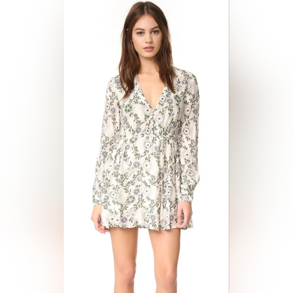 Free People Stealing‎ Fire Mini Dress In Ivory Combo